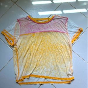 Pink orange yellow flowy shirt